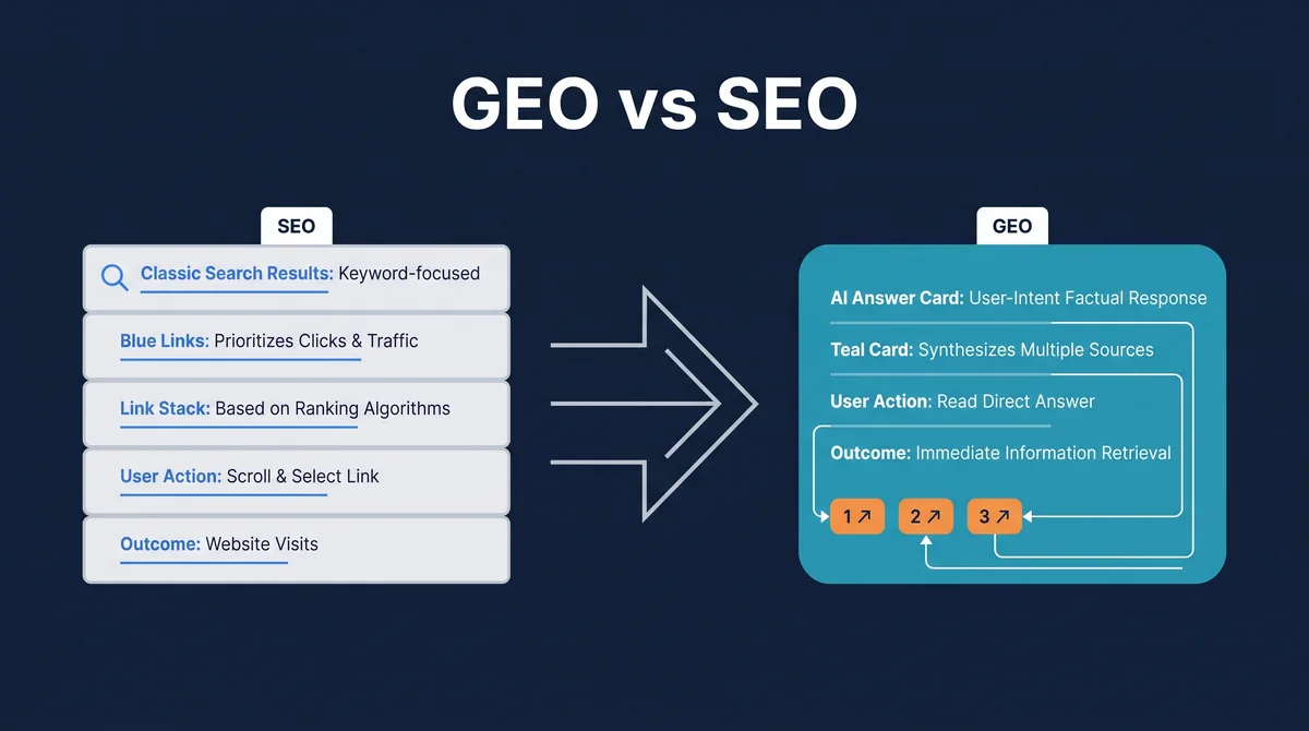 GEO vs SEO 2026: ako optimalizovať obsah pre AI vyhľadávanie