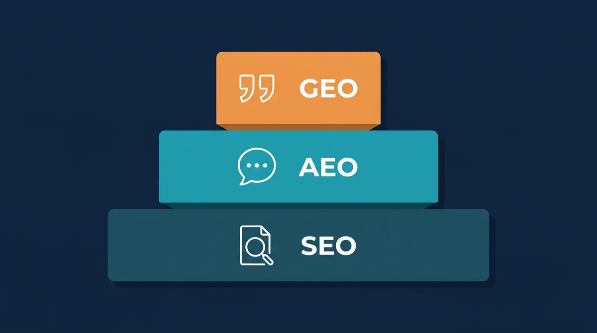 Tri vrstvy optimalizácie – SEO ako základ, nad ním AEO a GEO
